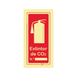 Sinal de Extintor Nº de CO2...
