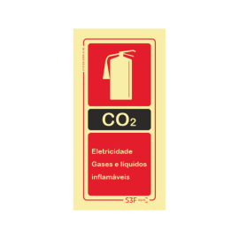 Sinal de Extintor CO2 -...