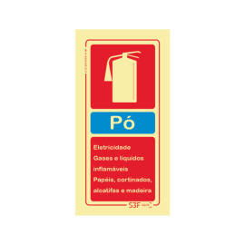 Sinal de Extintor de Pó -...