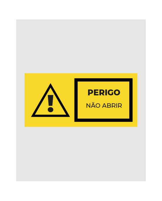 Autocolante de Perigo -  Não Abrir - 5x10cm | 10x20cm (Vinil)