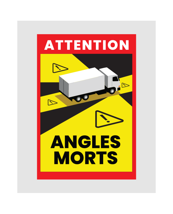 Autocolante p/ Camiões -  Angles Morts - 25x17cm (Vinil - Obrigatório em França)