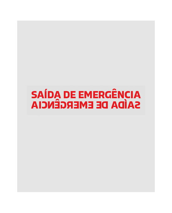 Autocolante Vinil Transparente - Saída de Emergência - 70x30cm (Aplicação Interior)