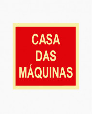 Sinal PVC/fotoluminescente - Casa das Máquinas (15x15cm)