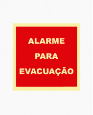 Sinal PVC/fotoluminescente - Alarme para Evacuação (15x15cm)