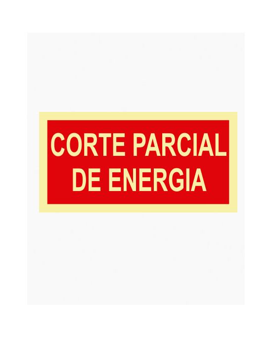 Sinal PVC/fotoluminescente - Corte Parcial de Energia (20 x 10cm)