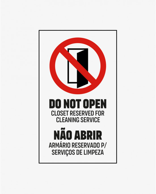 Sinal Não Abrir/Do Not Open (15x10cm) - (Vinil Autocolante)