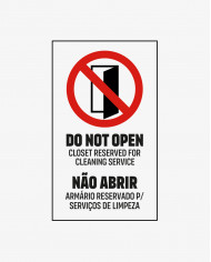 Sinal Não Abrir/Do Not Open (15x10cm) - (Vinil Autocolante)