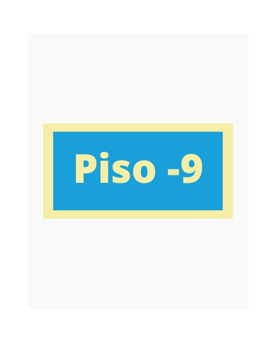 Sinal PVC Fotoluminescente - Piso -9 (20x10cm)