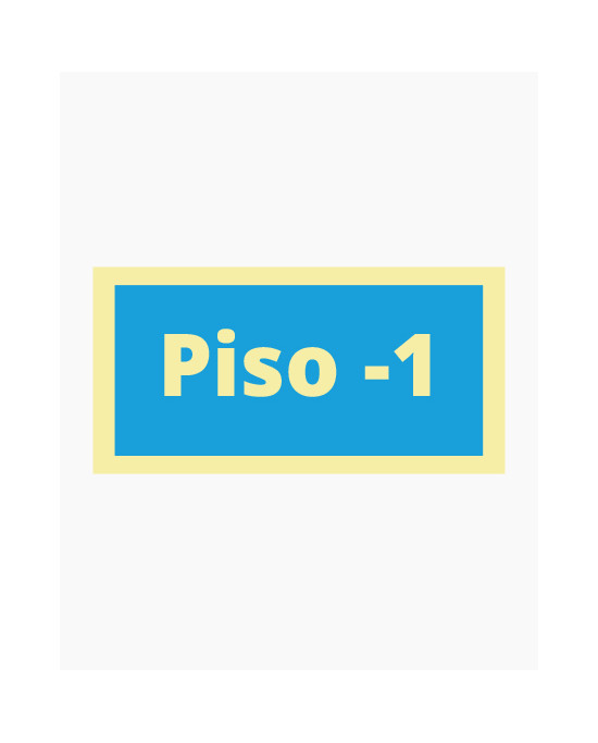 Sinal PVC Fotoluminescente - Piso -1 (20x10cm)
