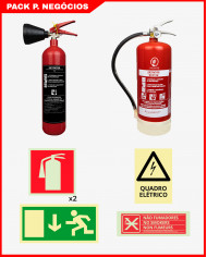 [PACK - PEQUENOS NEGÓCIOS] Extintor Pó Químico ABC 6Kg + Extintor CO2 + Sinalética Obrigatória