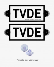Dístico TVDE x2 (14.5 x 6.8cm) - Amovível c/ Ventosas