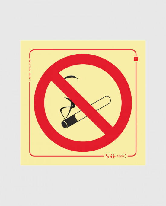 Sinal PVC Fotoluminescente - Proibido Fumar