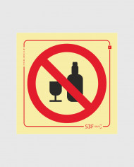 Sinal PVC Fotoluminescente - Proibido Bebidas Alcoólicas