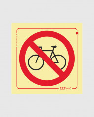 Sinal PVC Fotoluminescente - Proibido Bicicletas
