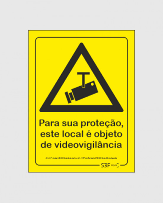 Sinal PVC Fotoluminescente - Local Objeto de Videovigilância