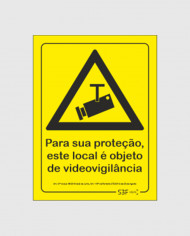 Sinal PVC Fotoluminescente - Local Objeto de Videovigilância