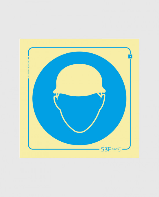 Sinal PVC Fotoluminescente - Capacete Obrigatório