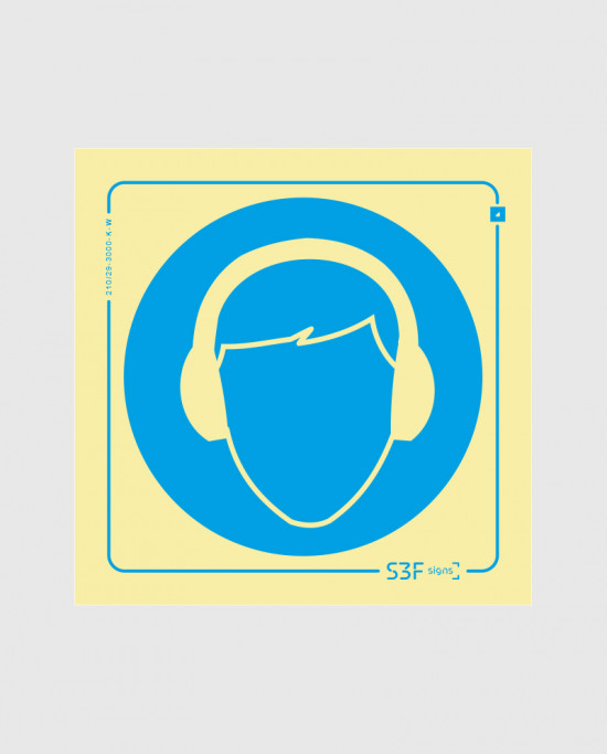 Sinal PVC Fotoluminescente - Auriculares Obrigatórios