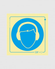 Sinal PVC Fotoluminescente - Auriculares Obrigatórios