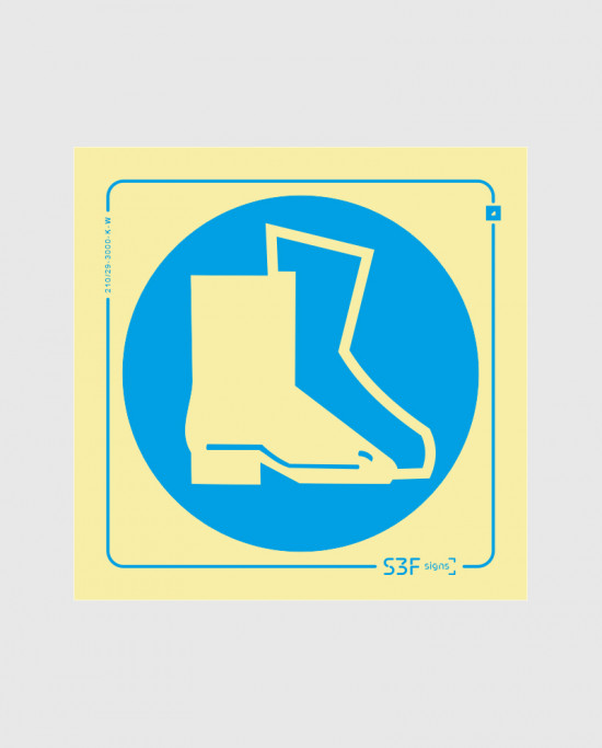 Sinal PVC Fotoluminescente - Botas de Proteção Elétrica Obrigatórias