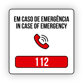 Sinal Autocolante "Em Caso...