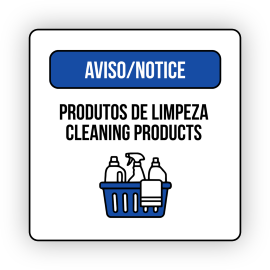 Sinal Autocolante "Produtos...