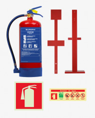 [Pack Completo] Extintor de Água + Aditivo AFFF 6Lt c/ Suporte e Sinalética
