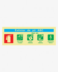 Sinal - Agente Extintor - Pó Químico ABC (24 x 8.5cm)