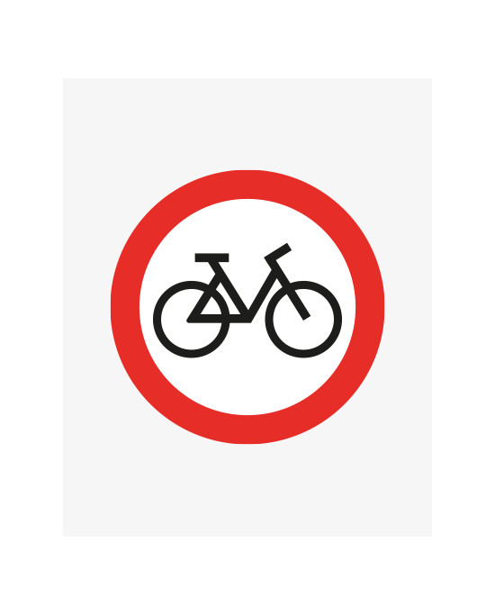 Sinal de Proibição - Bicicletas (Vinil Autocolante)