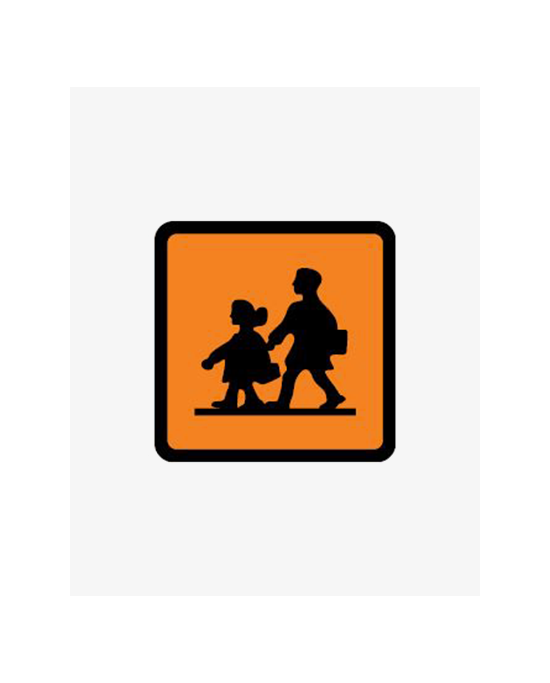 ★ Sinal - Veículo de Transportes de Crianças (11.3x11.3cm) p/ Aplicação Interior  (Vinil Autocolante)
