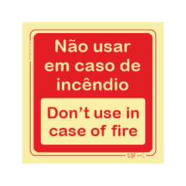 Sinal Não Usar em Caso de...