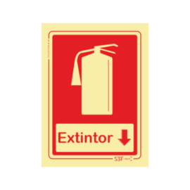 Sinal de Extintor em Baixo