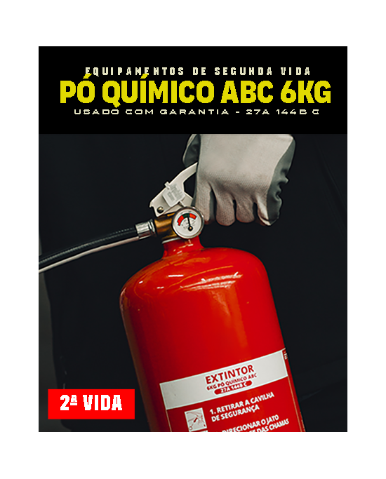 [2ª Mão] Extintor de Pó Químico ABC - 6Kg (27A 144B C)
