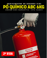 [2ª Mão] Extintor de Pó Químico ABC - 6Kg (27A 144B C)