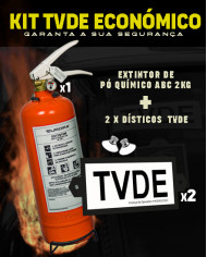[PACK ECONÓMICO] Extintor de Pó Químico ABC - 2Kg (8A 34B C) + Dístico TVDE